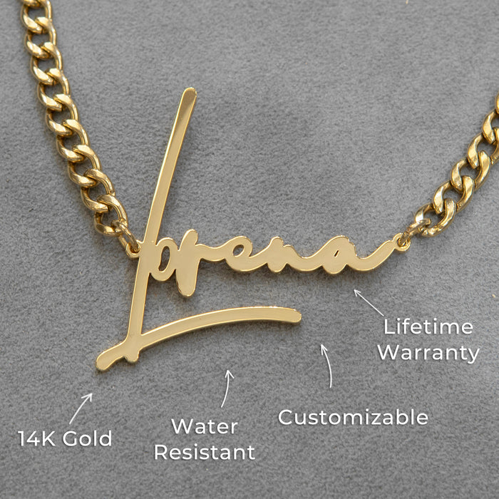 Women Jewelry - Gold Name Necklace | Style # N30
