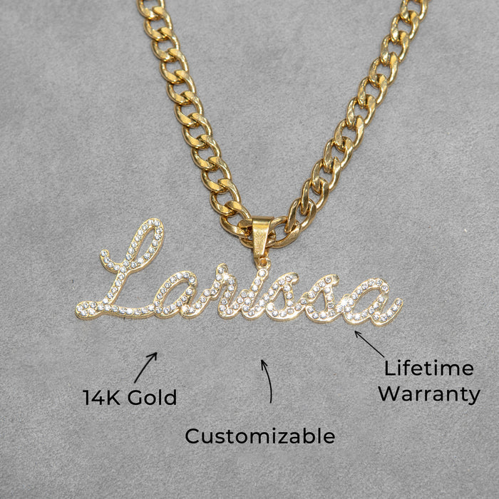 Women Jewelry - Iced Out VVS Name Necklace | Style # N26