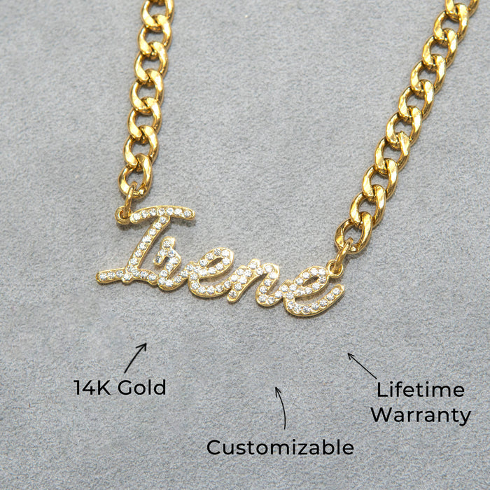 Women Jewelry - Iced Out VVS Name Necklace | Style # N27