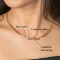 Women Jewelry - Rose Gold Iced Out VVS Name Necklace | Style # N49