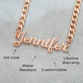 Women Jewelry - Rose Gold Name Necklace | Style # N05