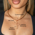 Women Jewelry - Rose Gold Name Necklace | Style # N12