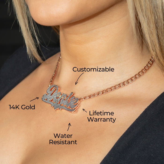 Women Jewelry - Rose Gold Name Necklace | Style # N16