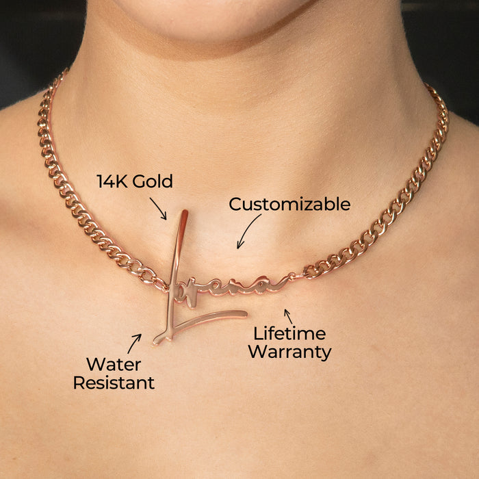 Women Jewelry - Rose Gold Name Necklace | Style # N30