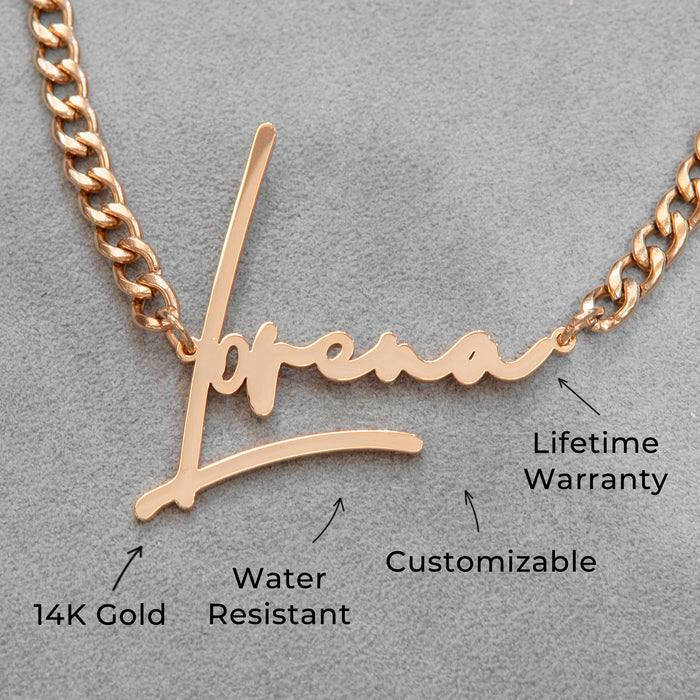 Women Jewelry - Rose Gold Name Necklace | Style # N30
