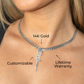 Women Jewelry - White Gold Iced Out VVS Name Necklace | Style # N21