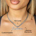Women Jewelry - White Gold Iced Out VVS Name Necklace | Style # N26