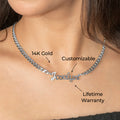Women Jewelry - White Gold Iced Out VVS Name Necklace | Style # N49