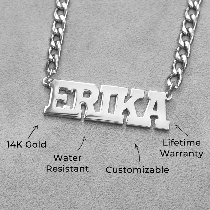 Women Jewelry - White Gold Name Necklace | Style # N07