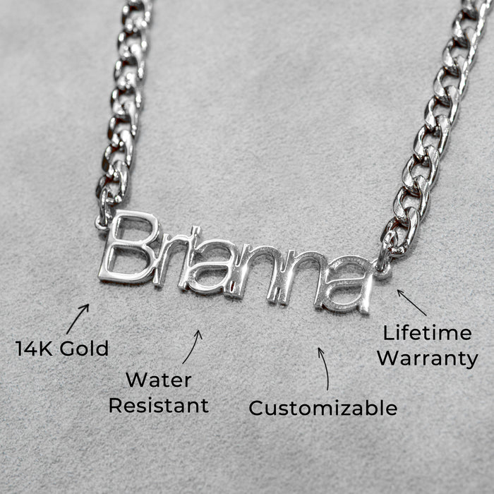 Women Jewelry - White Gold Name Necklace | Style # N14