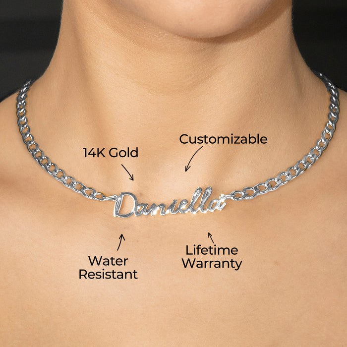 Women Jewelry - White Gold Name Necklace | Style # N17
