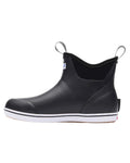 Black Coloured Xtratuf Womens 6" Ankle Deck Boots on white background #colour_black