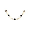 Yellow Cable Chain with Black Beads