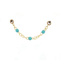Yellow Cable Chain with Turquoise Beads